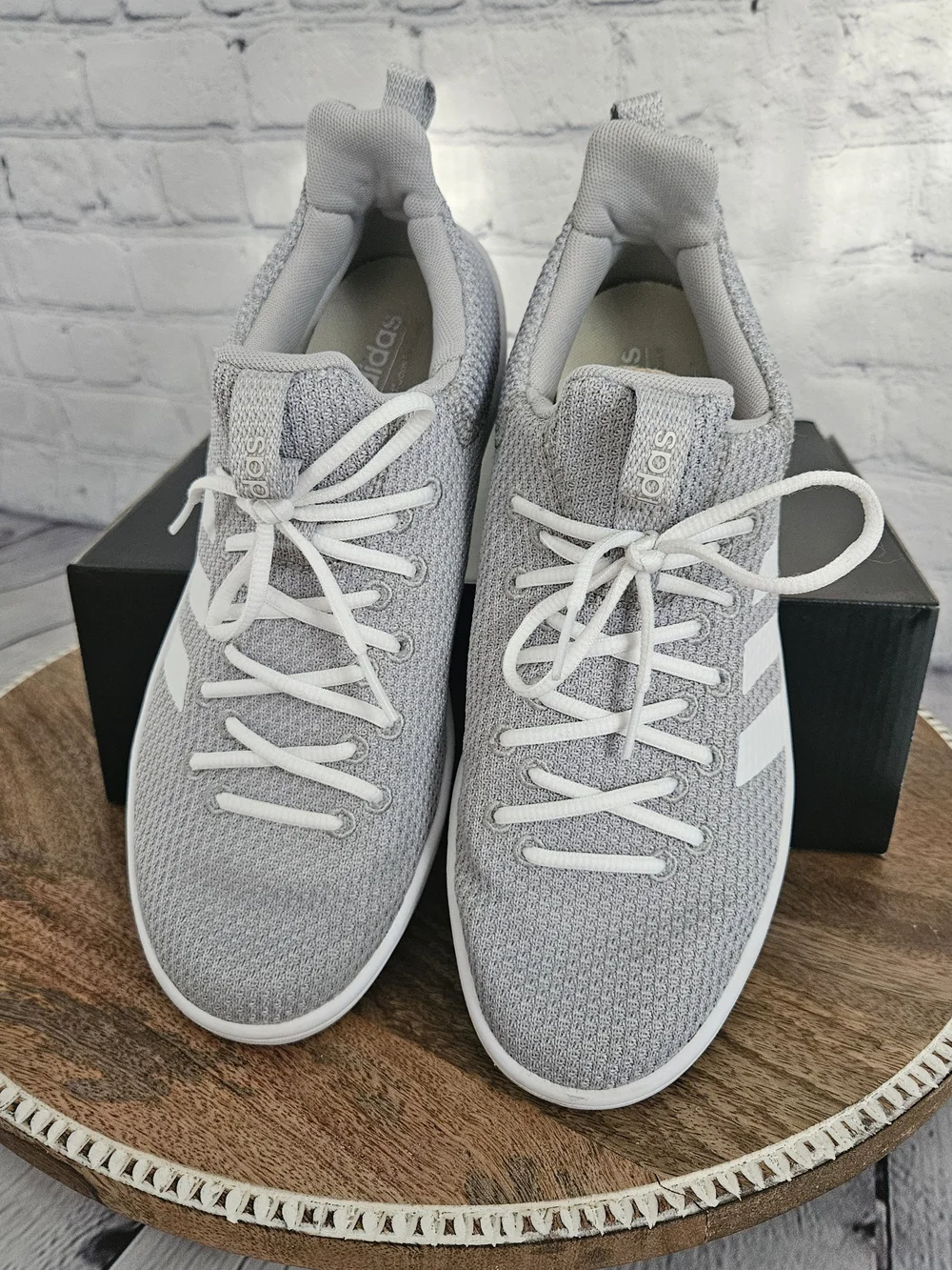 Adidas Women's Lite Grey Knit Court Sneakers